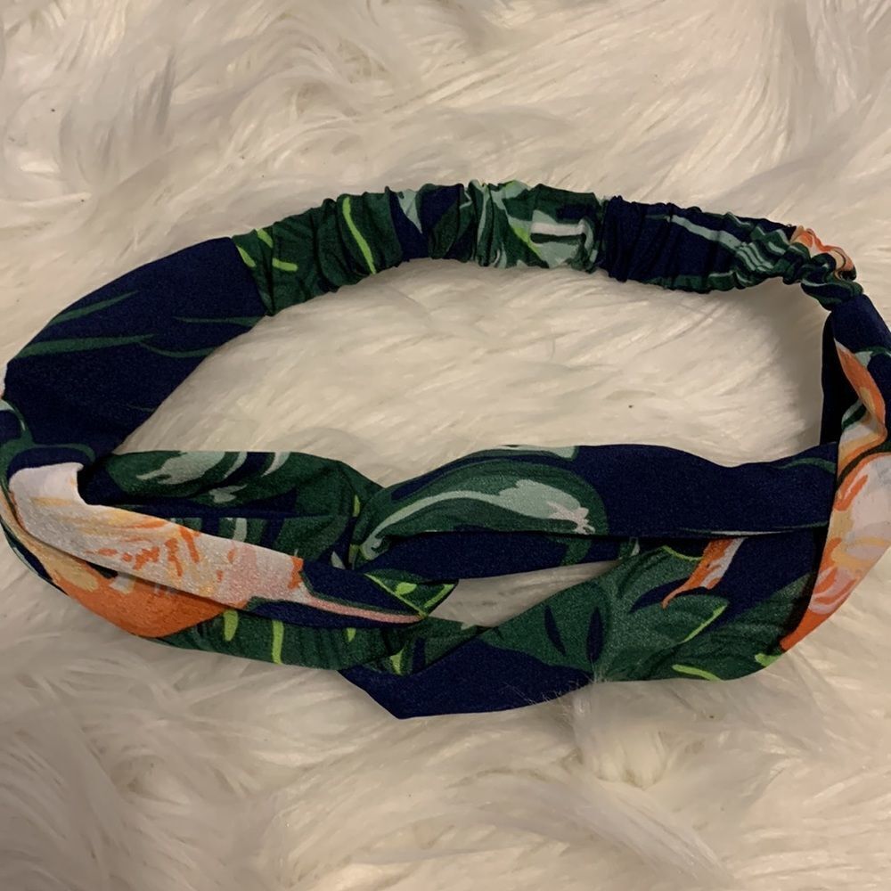 Set of two twisted/knotted floral headbands